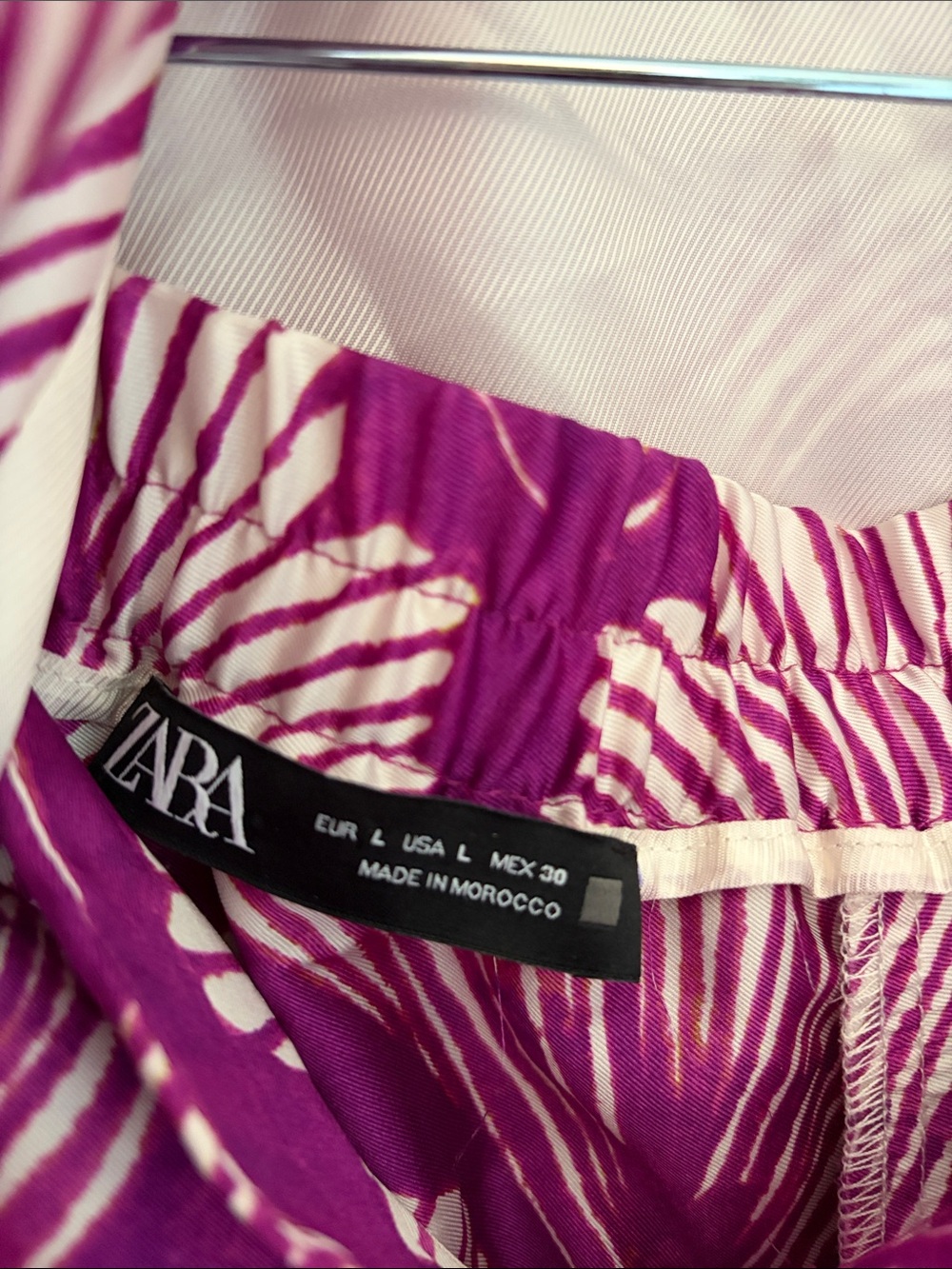 Zara Purple & White Printed Two-Piece Set with Green Trim - Picture 3 of 8